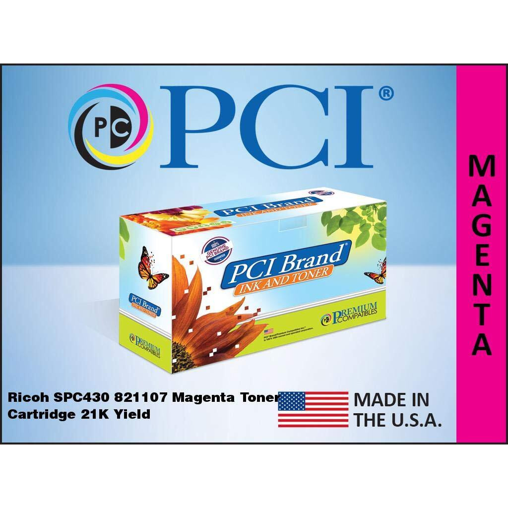 PCI Brand Compatible Toner Cartridge Replacement for Ricoh 821107 SP-C430 Magenta Toner Cartridge 21K Yield