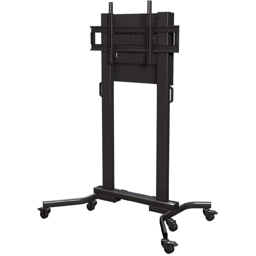 Crimson AV M90LS Heavy Duty Mobile Cart with Back Panel and Cover for Displays from 50" - 90", Black, 300lb (136kg) Mount Weight Capacity, 800x500mm Max Mounting Pattern, Tilt +15/-5