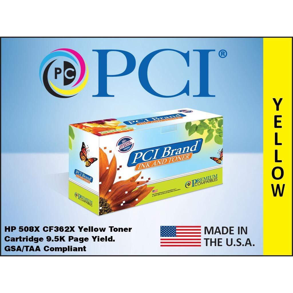 PCI Brand Remanufactured Toner Cartridge Replacement for HP 508X CF362X Yellow Toner Cartridge 9.5K Yield