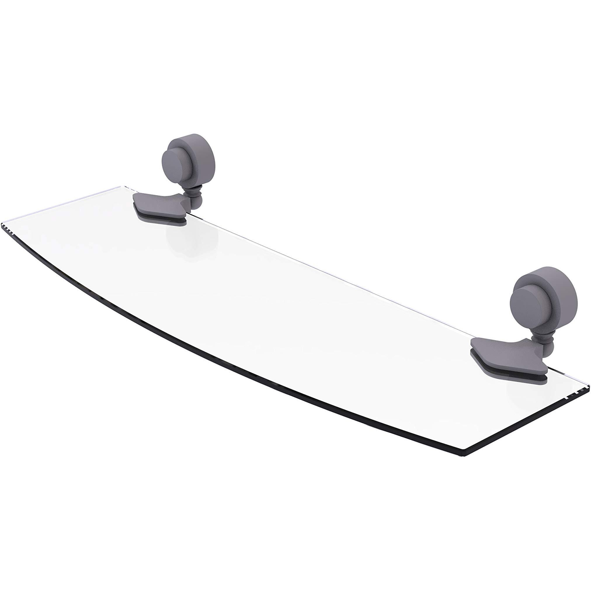 Allied Brass 433/18 Venus Collection 18 Inch Glass Shelf, Matte Gray