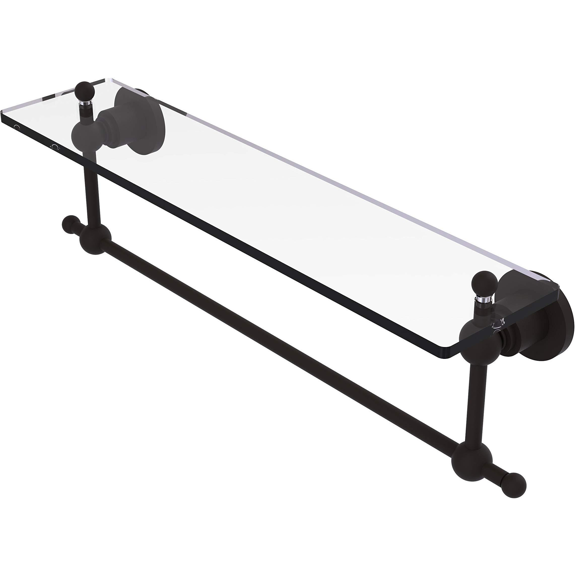 Allied Brass AP-1TB/22-ORB Glass Shelf with Towel Bar, 22-Inch x 5-Inch
