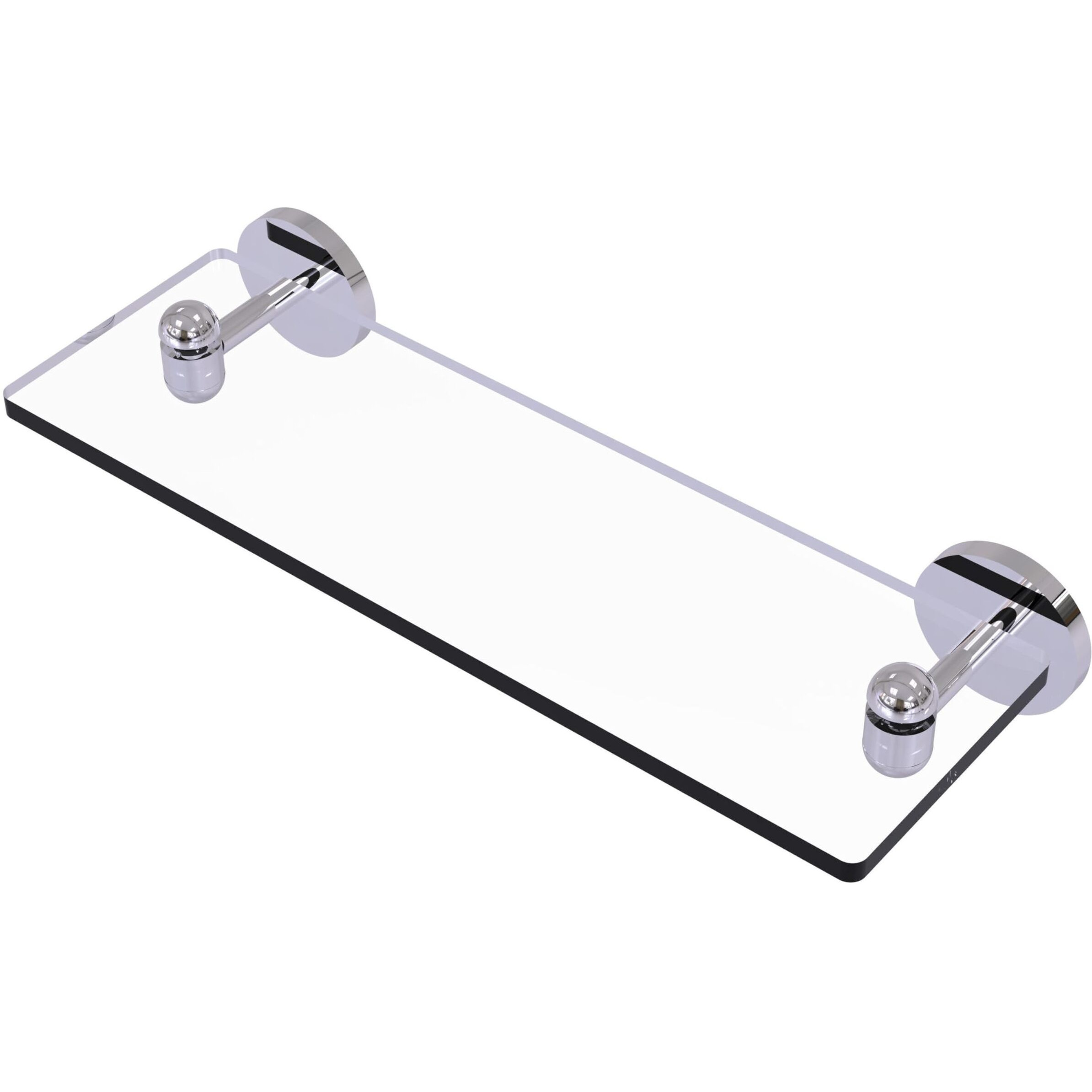 Allied Brass TA-1/16-PC Tango Collection 16 Inch Glass Vanity Beveled Edges Shelf, Polished Chrome