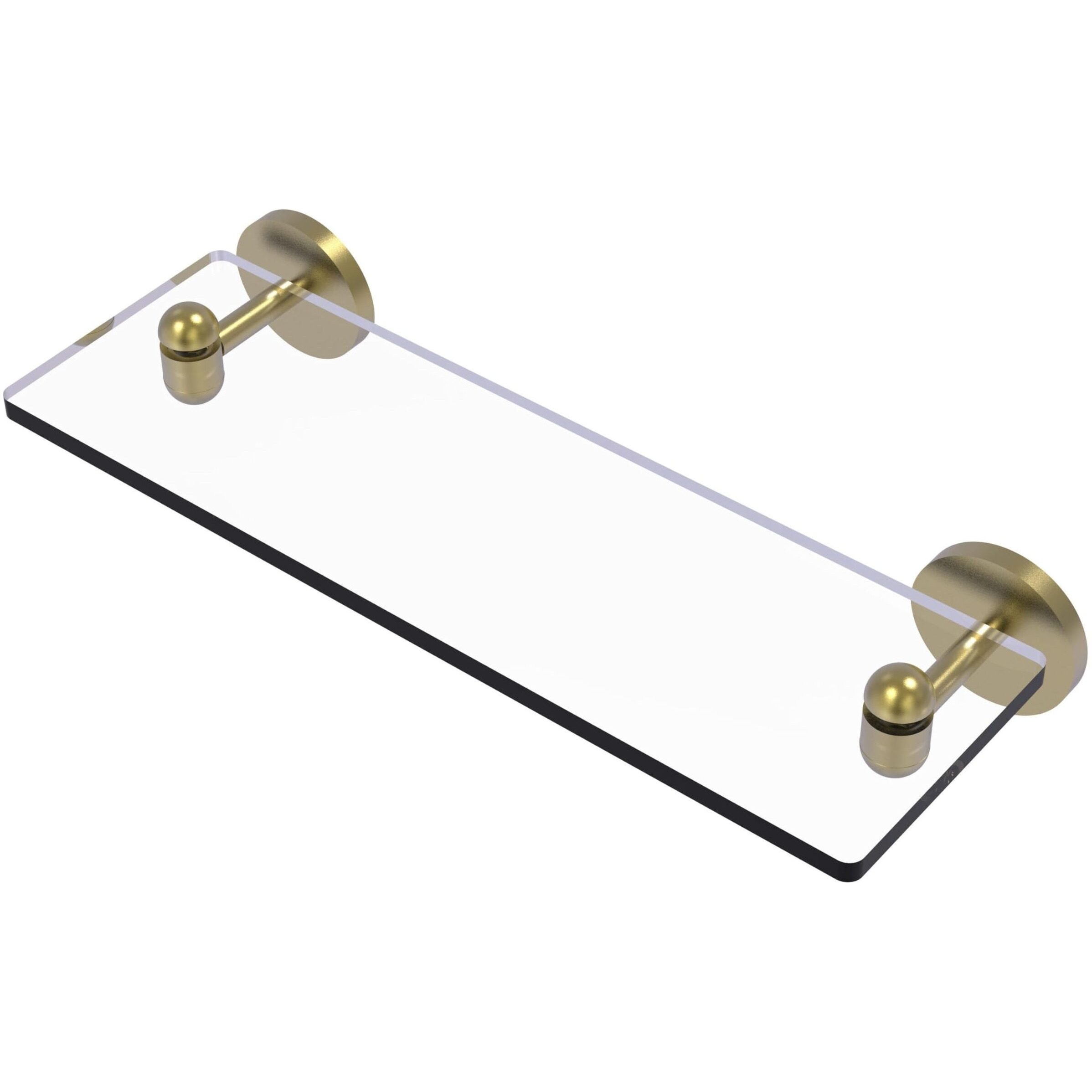 Allied Brass TA-1/16-SBR Tango Collection 16 Inch Glass Vanity Beveled Edges Shelf, Satin Brass