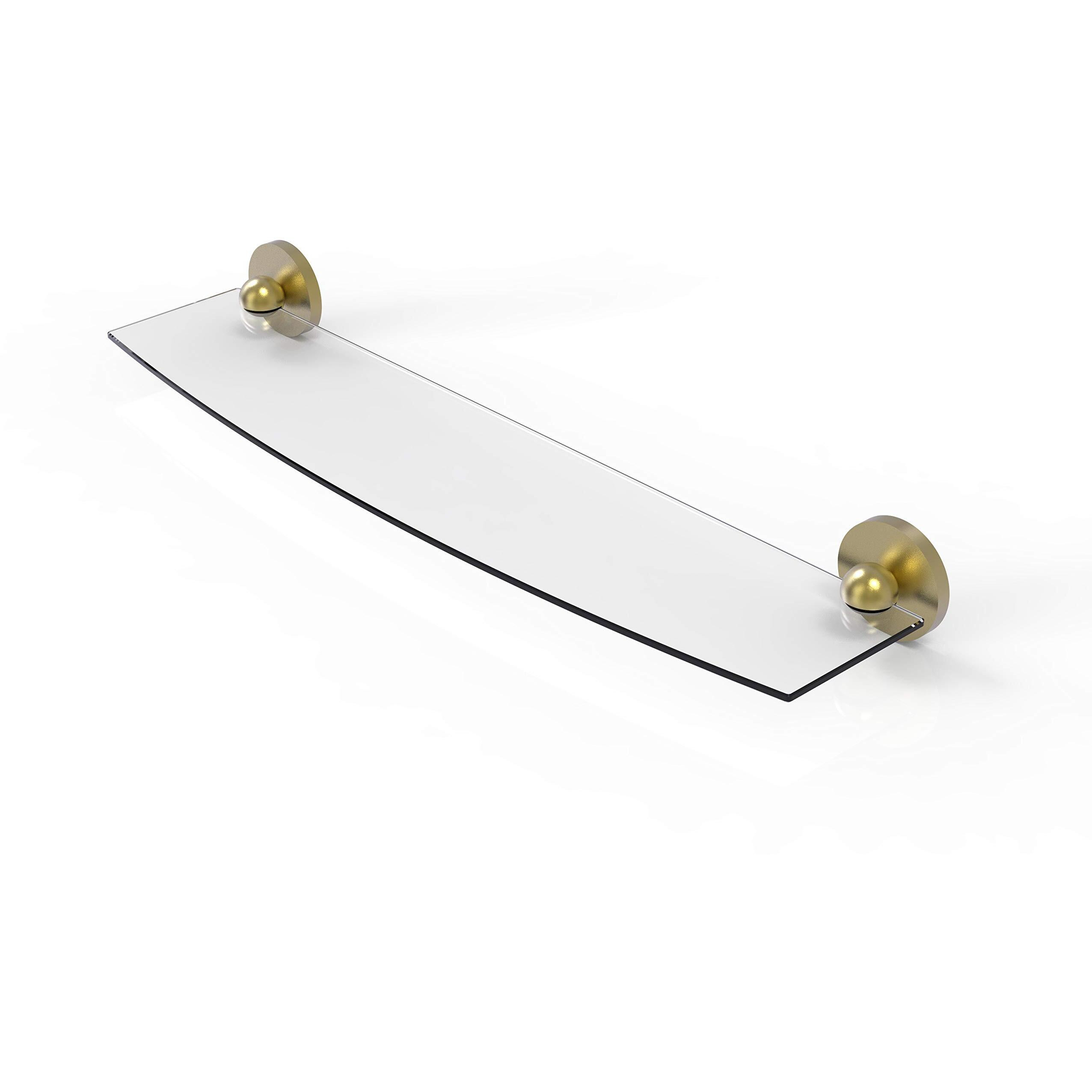 Allied Brass P1033/24 Prestige Skyline Collection 24 Inch Glass Shelf, Satin Brass