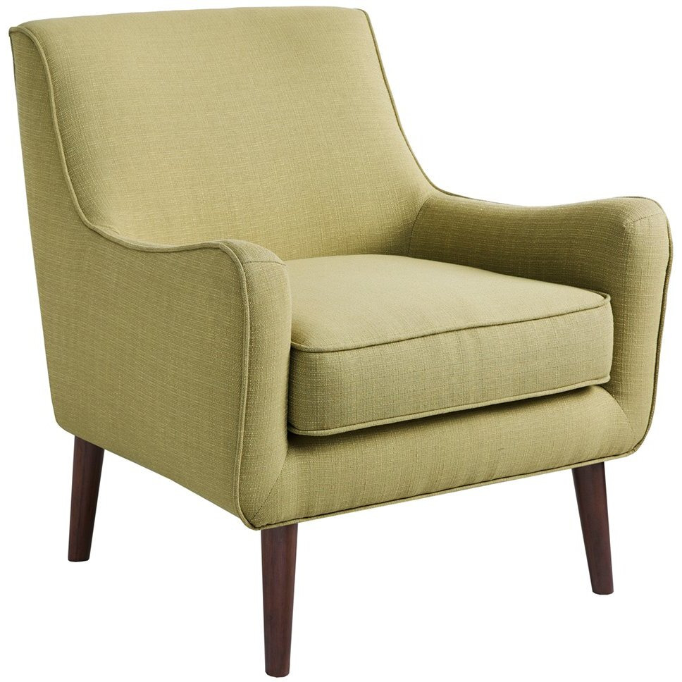 Madison Park Oxford Accent Chairs - Hardwood, Faux Linen Living Room Chairs - Olive Green, Mid Centruy Classic Style Living Room Sofa Furniture - 1 Piece Cushion Seat Bedroom Chairs Seats