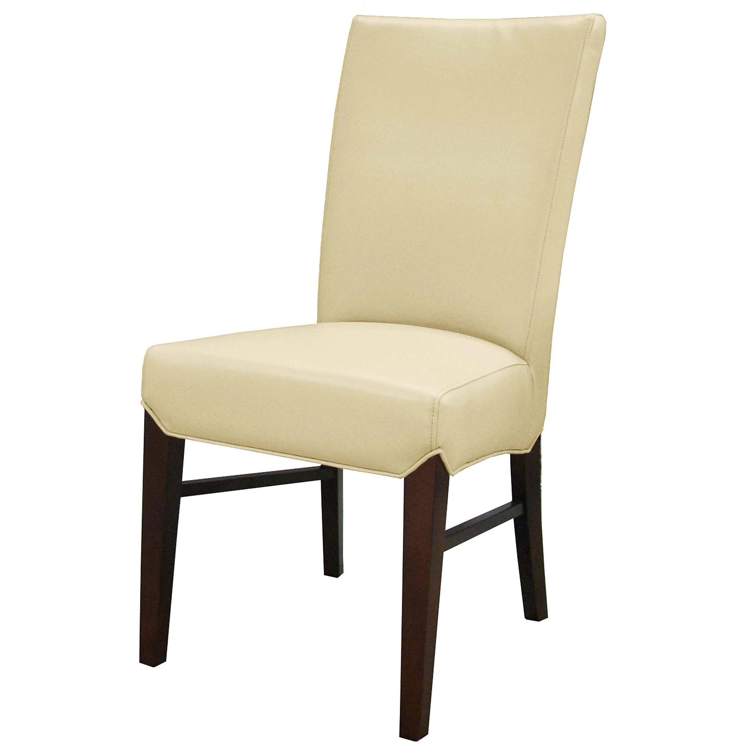 New Pacific Direct Milton Bonded Leather, Set of 2 Dining Chairs, Cream