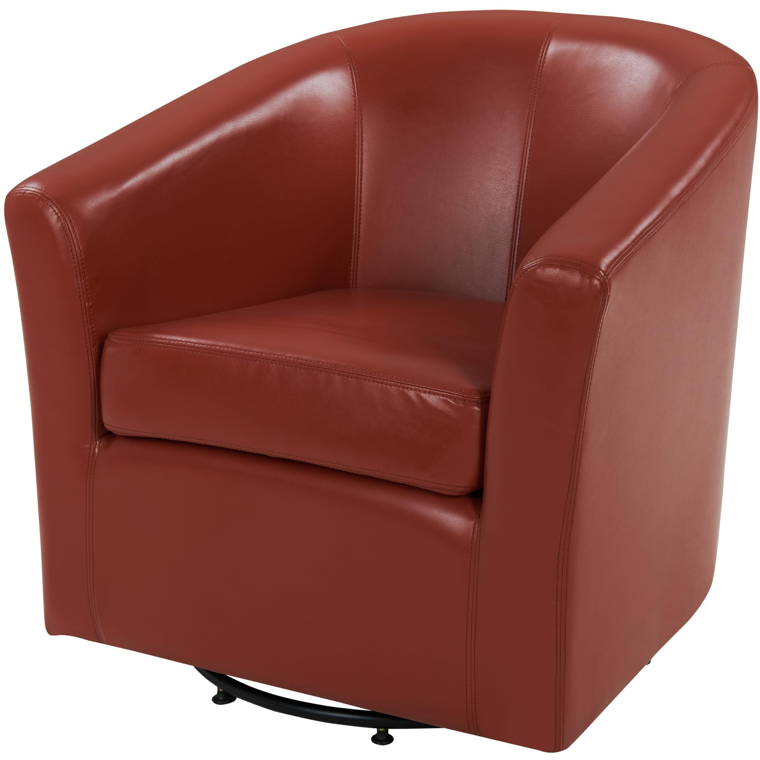 New Pacific Direct Hayden Swivel Bonded Leather Accent Chairs, Red