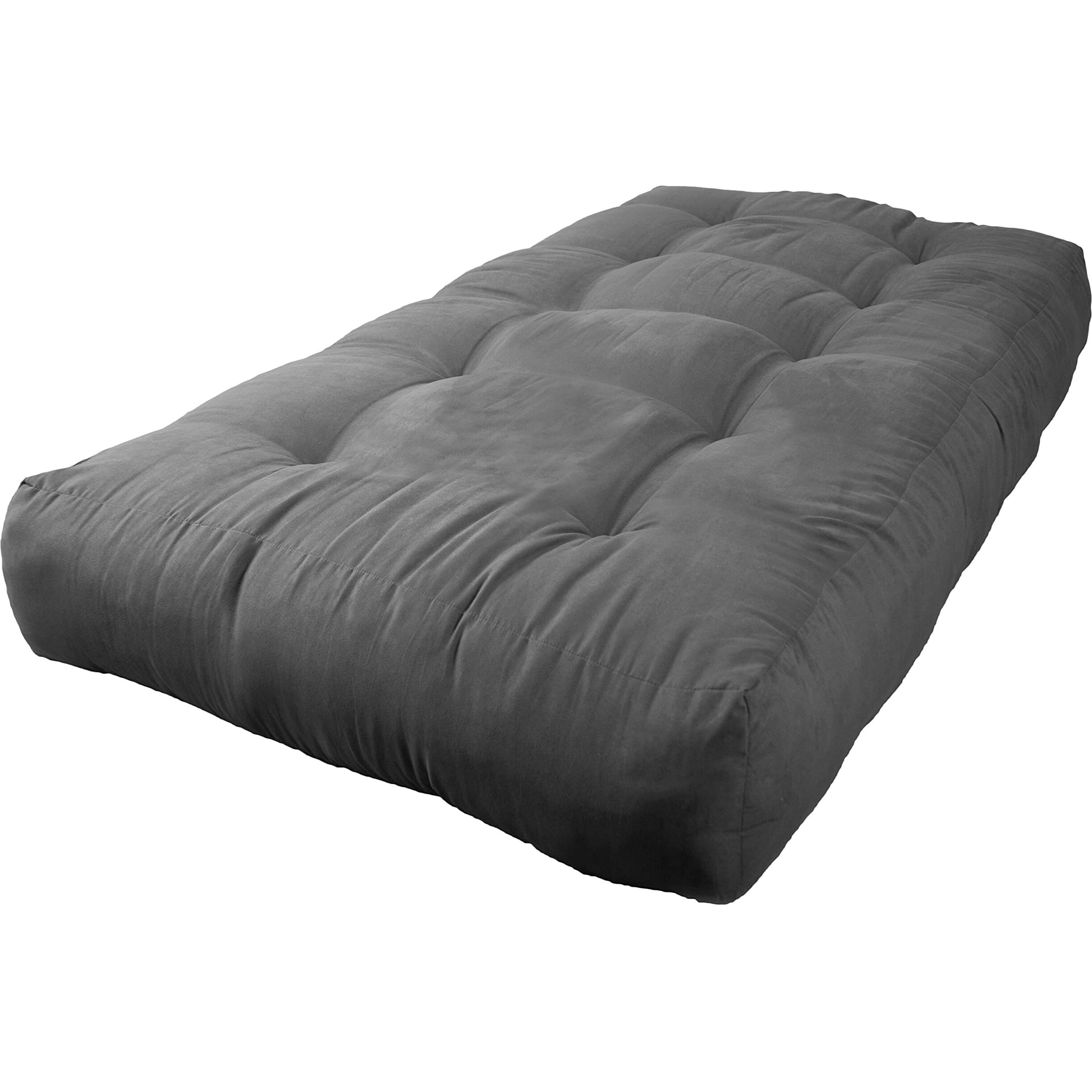 Blazing Needles Vitality 9" Microsuede Futon Mattress, Twin, Steel Grey