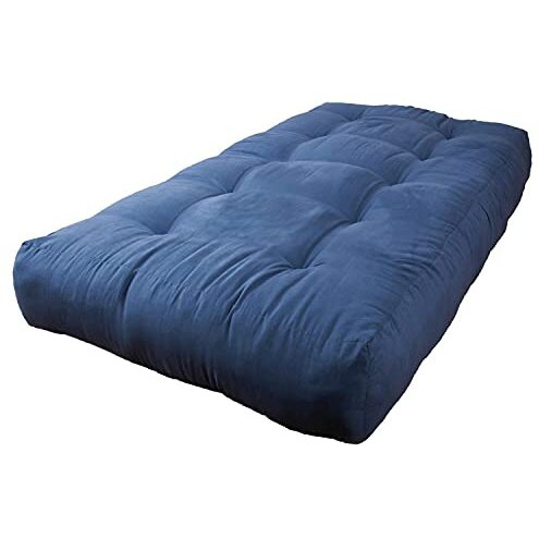 Blazing Needles Vitality 9" Microsuede Futon Mattress, Twin, Indigo