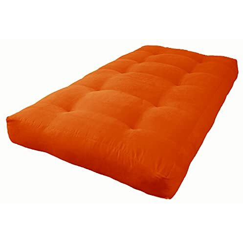 Blazing Needles Vitality 8" Microsuede Futon Mattress, Twin, Tangerine Dream