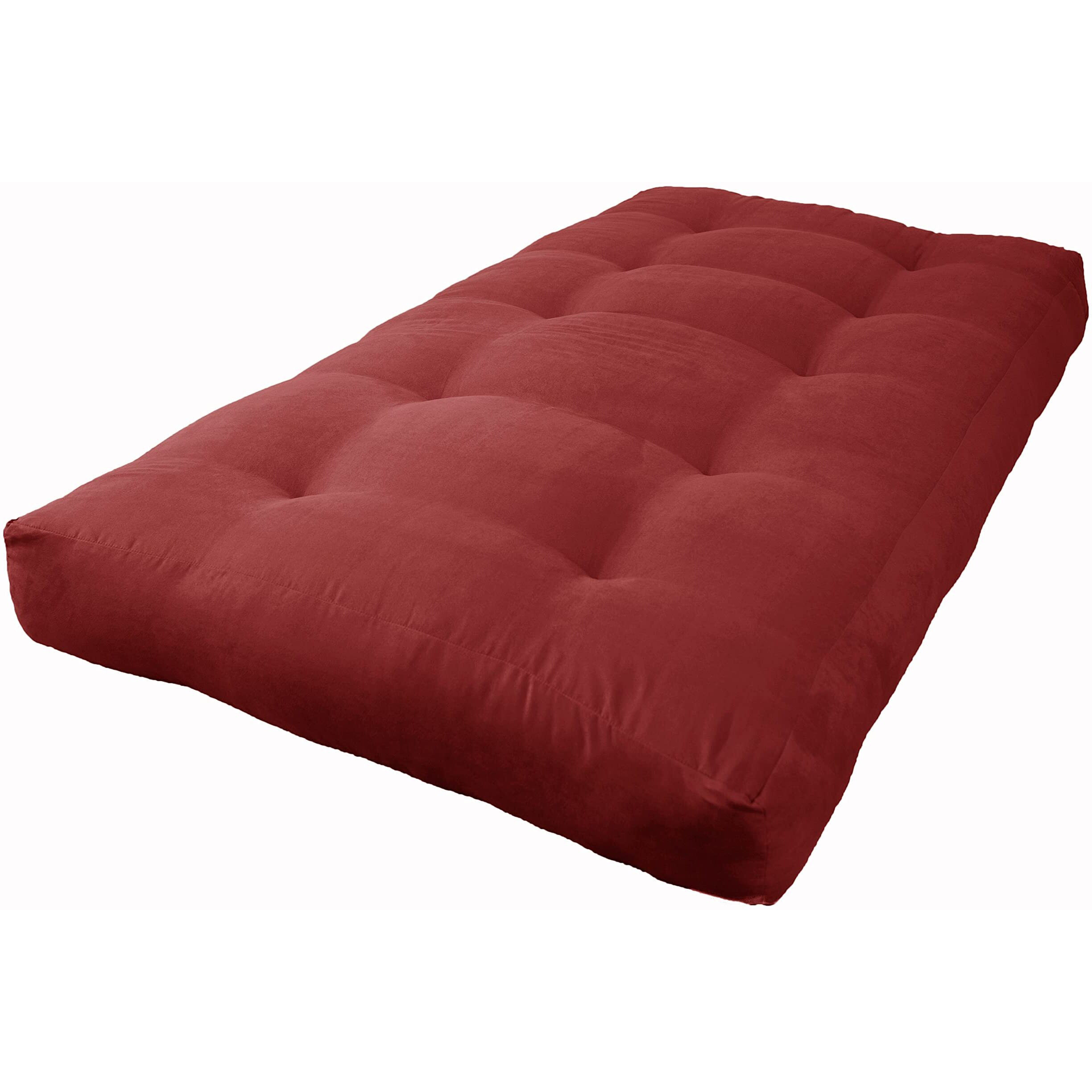 Blazing Needles Vitality 8" Microsuede Futon Mattress, Twin, Red Wine