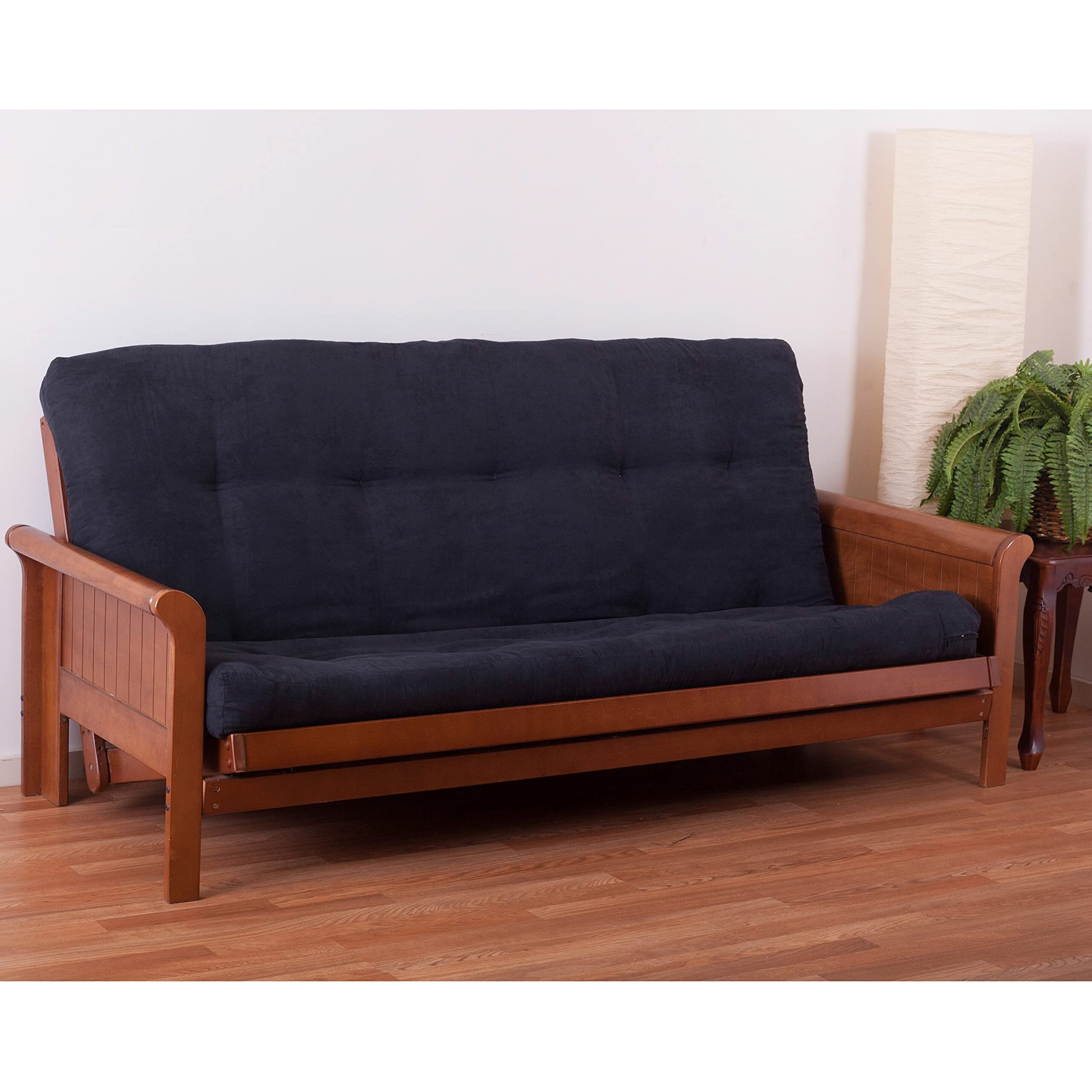 Blazing Needles Vitality 5" Microsuede Futon Mattress, Full, Black