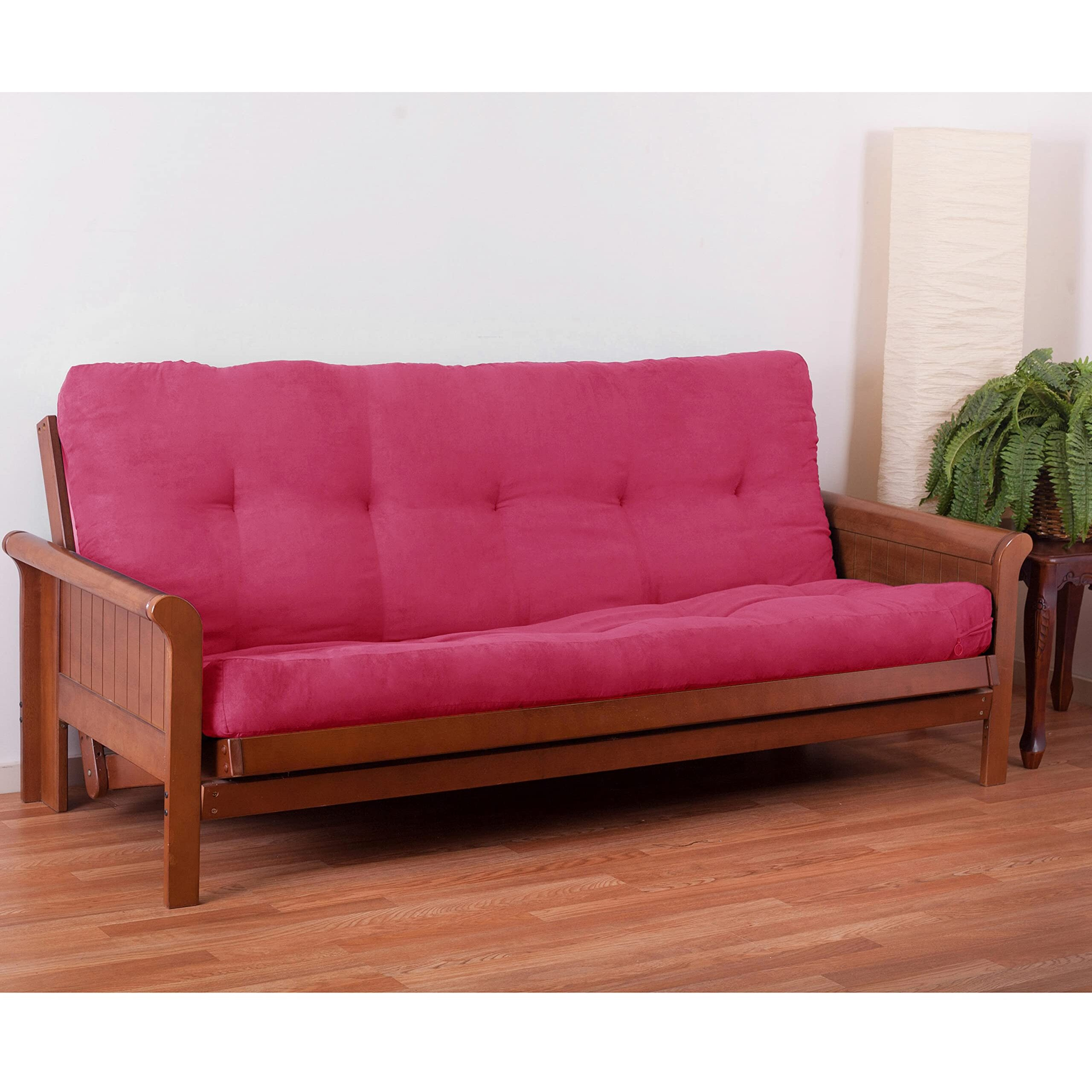Blazing Needles Vitality 5" Microsuede Futon Mattress, Full, Bery Berry