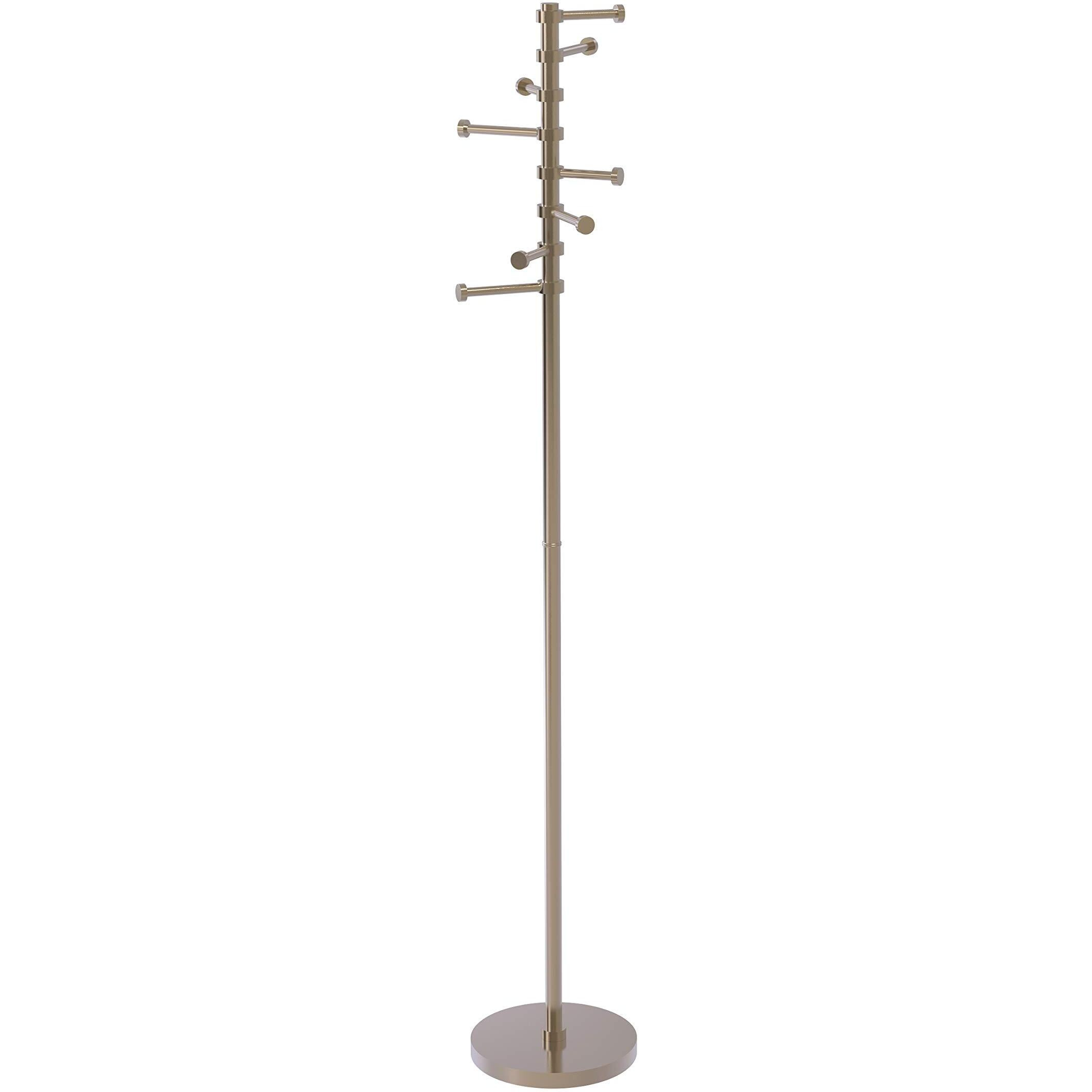 Allied Brass Free Standing Six Pivoting Pegs Coat Rack, Antique Pewter