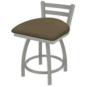411 Jackie 18" Low Back Swivel Vanity Stool with Anodized Nickel Finish and Graph Cork Seat