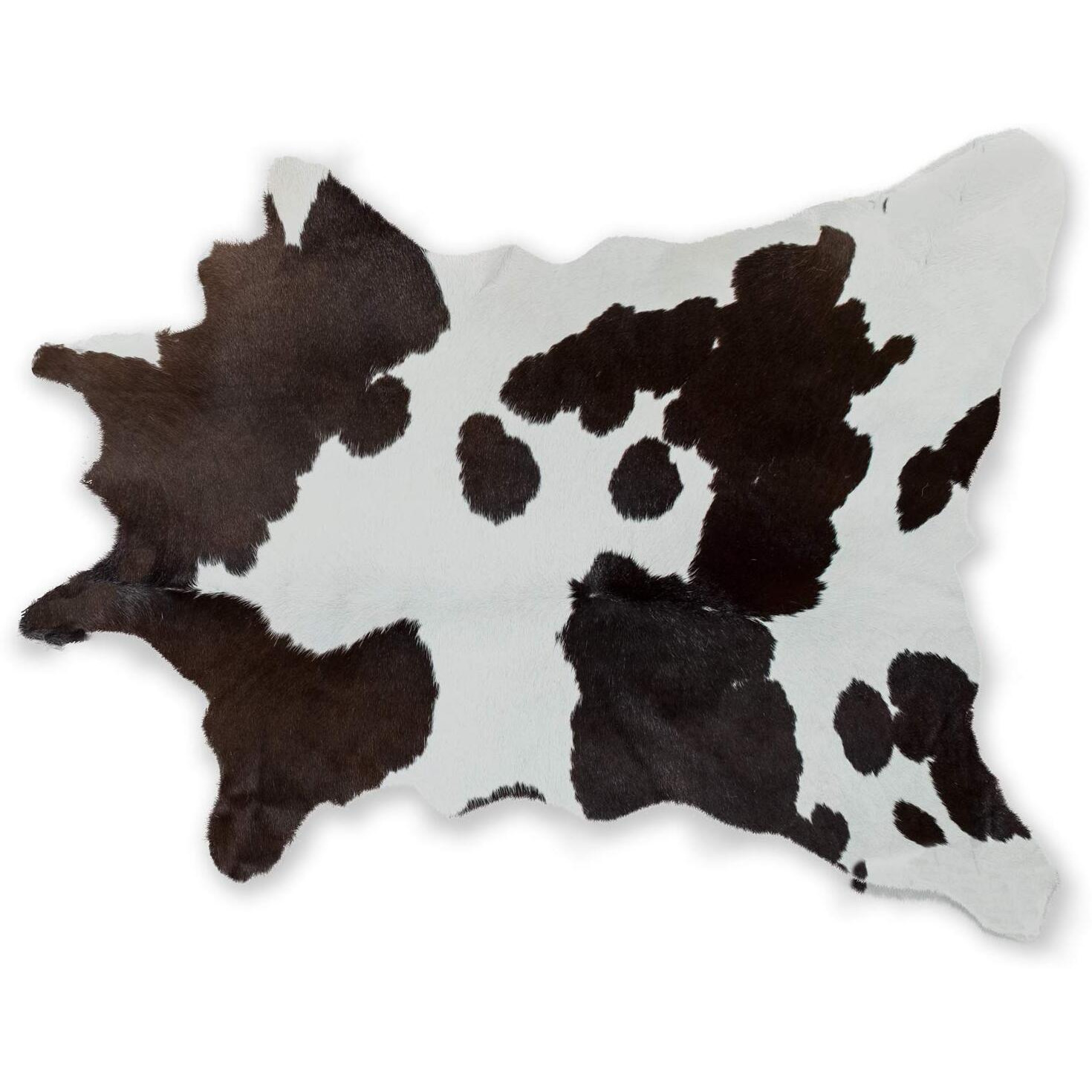 HomeRoots Chocolate & White Calfskin, Microsuede 2' X 3' Chocolate and White Calfskin Area Rug