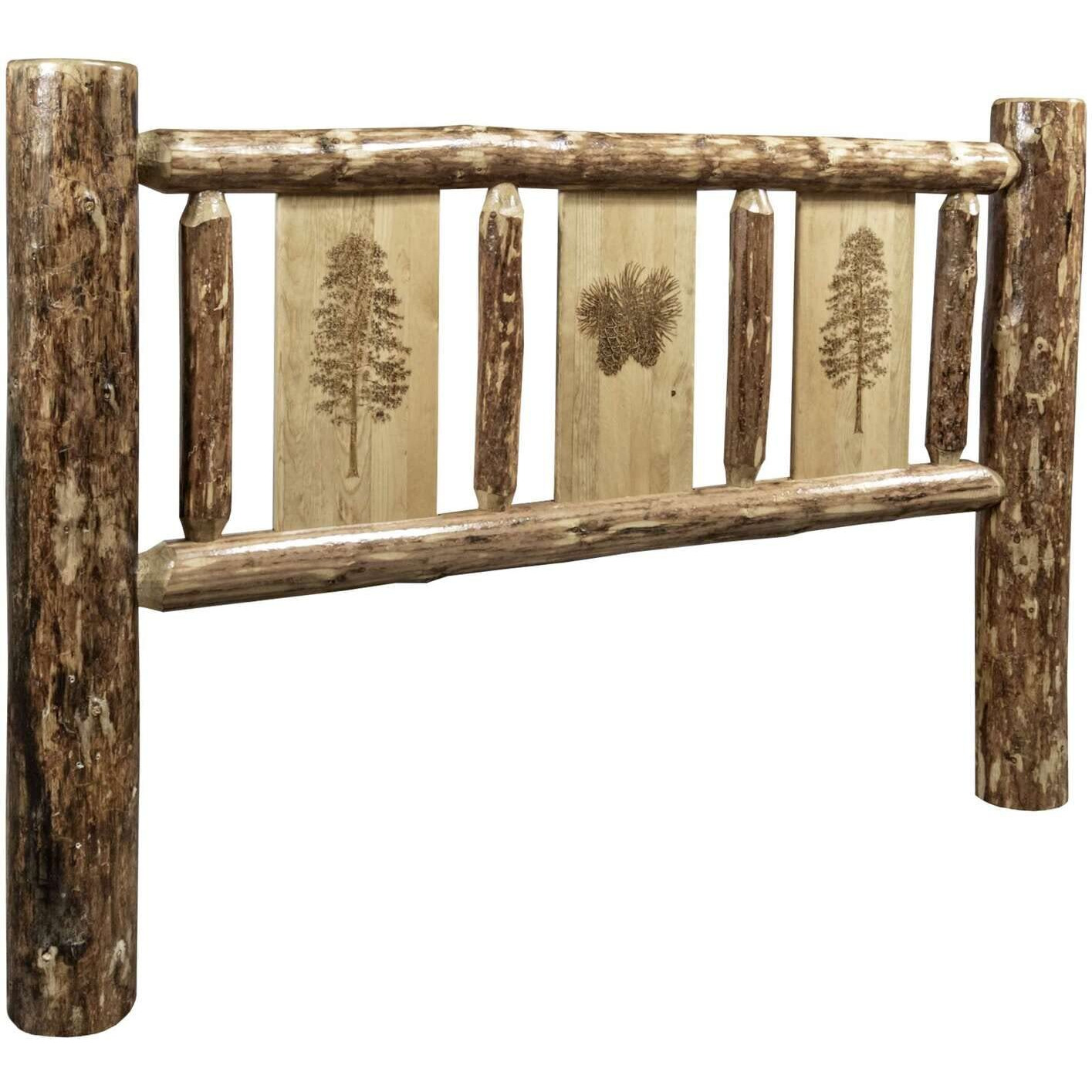 Montana Glacier Country Twin Headboard with Stained and Lacquered MWGCTHBLZPINE