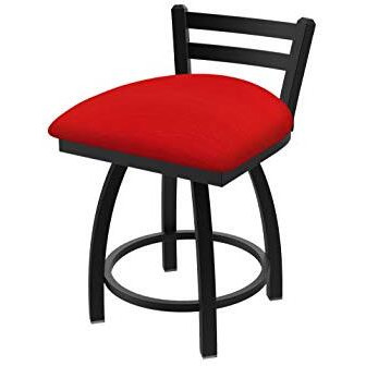 411 Jackie 18" Low Back Swivel Vanity Stool with Black Wrinkle Finish and Canter Red Seat