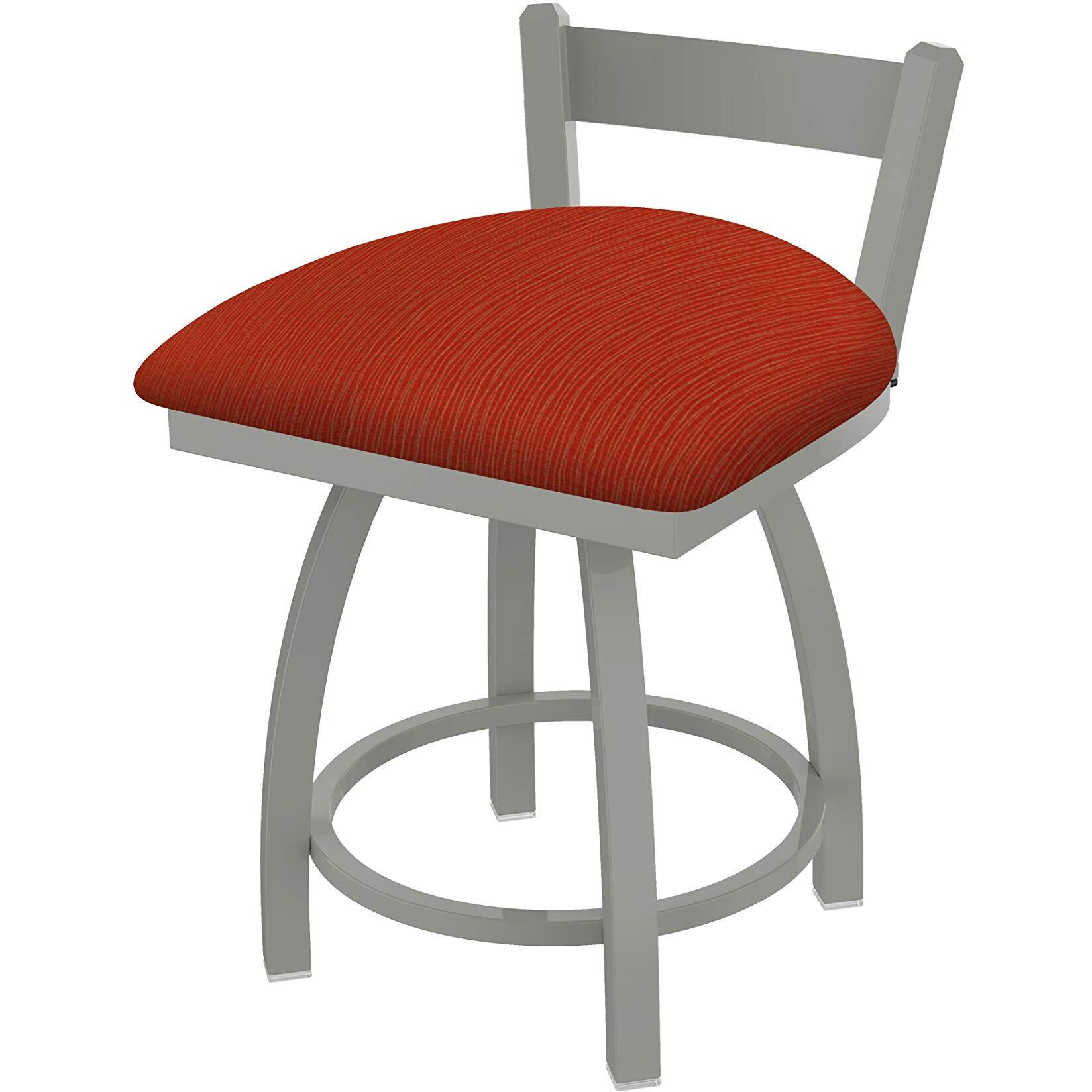 821 Catalina 18" Low Back Swivel Vanity Stool with Anodized Nickel Finish and Graph Poppy Seat