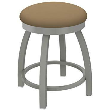 802 Misha 18" Swivel Vanity Stool with Anodized Nickel Finish and Canter Sand Seat
