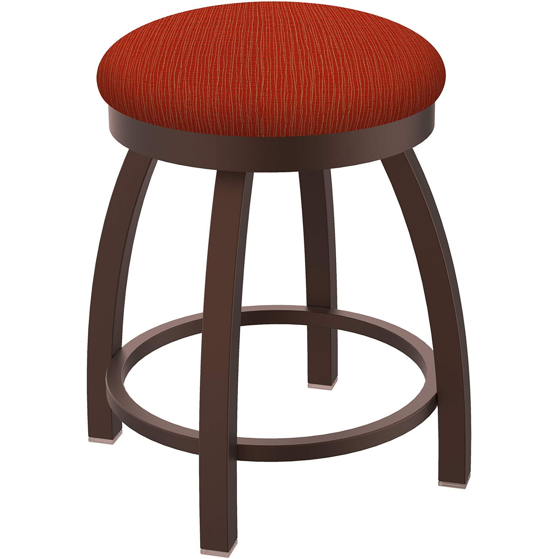 802 Misha 18" Swivel Vanity Stool with Bronze Finish and Graph Poppy Seat
