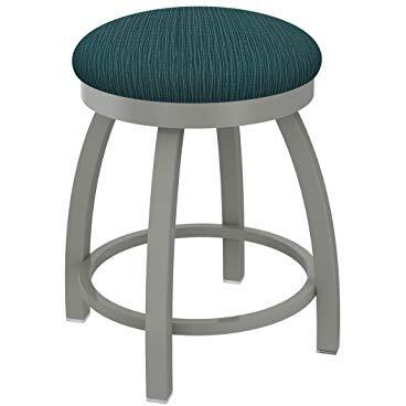 802 Misha 18" Swivel Vanity Stool with Anodized Nickel Finish and Graph Tidal Seat
