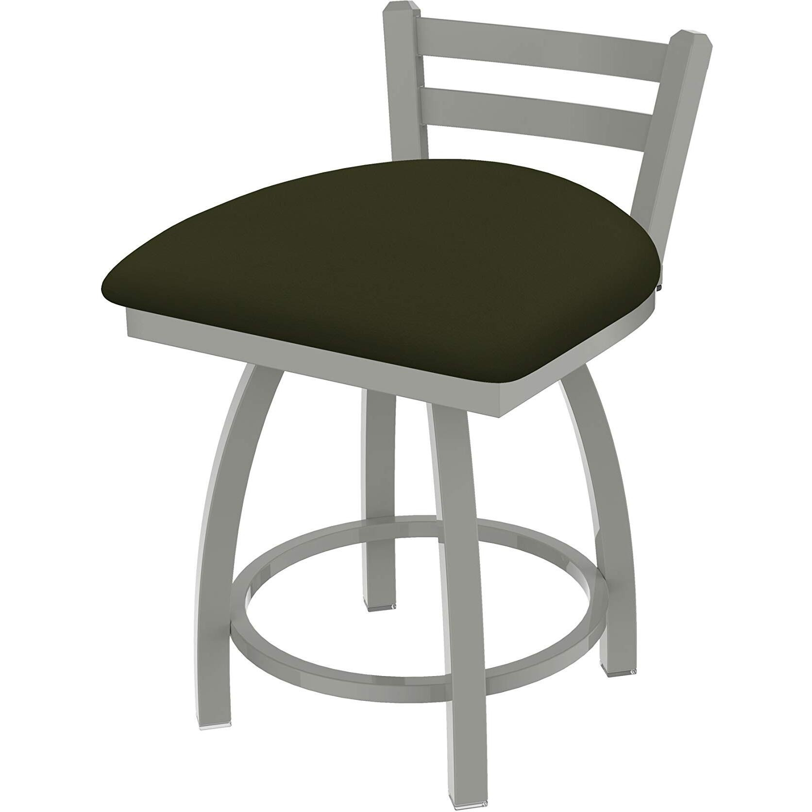 411 Jackie 18" Low Back Swivel Vanity Stool with Anodized Nickel Finish and Canter Pine Seat