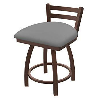 411 Jackie 18" Low Back Swivel Vanity Stool with Bronze Finish and Canter Folkstone Grey Seat