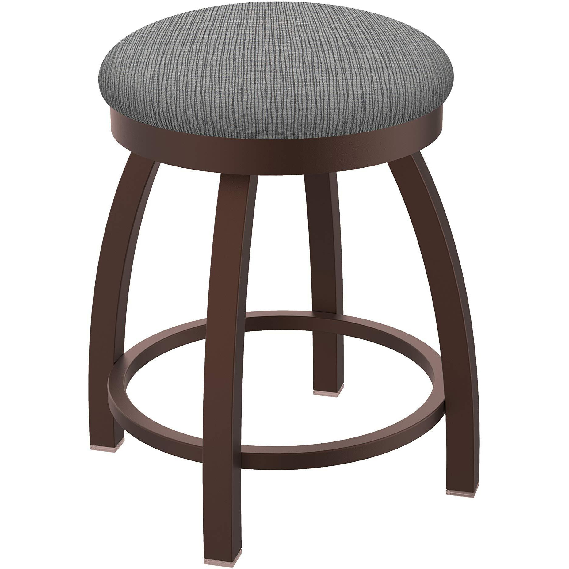 802 Misha 18" Swivel Vanity Stool with Bronze Finish and Graph Alpine Seat