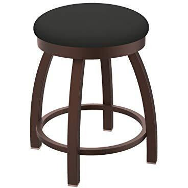 802 Misha 18" Swivel Vanity Stool with Bronze Finish and Canter Iron Seat