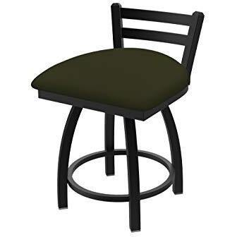 411 Jackie 18" Low Back Swivel Vanity Stool with Black Wrinkle Finish and Canter Pine Seat