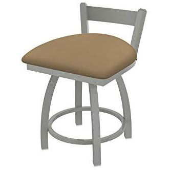 821 Catalina 18" Low Back Swivel Vanity Stool with Anodized Nickel Finish and Canter Sand Seat