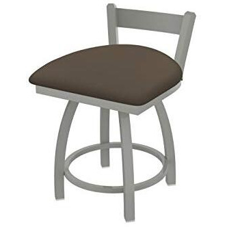 821 Catalina 18" Low Back Swivel Vanity Stool with Anodized Nickel Finish and Canter Earth Seat