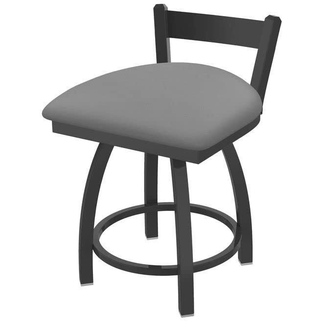 821 Catalina 18" Low Back Swivel Vanity Stool with Pewter Finish and Canter Folkstone Grey Seat