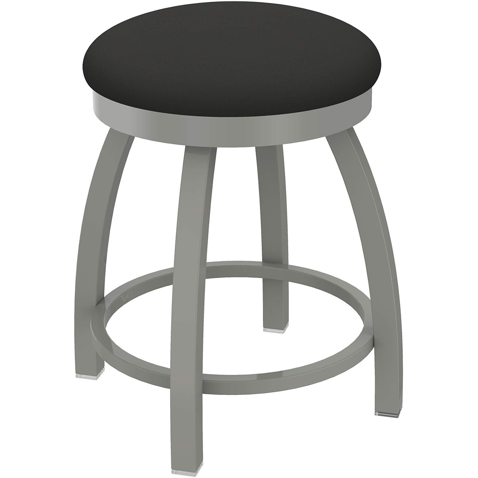 802 Misha 18" Swivel Vanity Stool with Anodized Nickel Finish and Canter Iron Seat