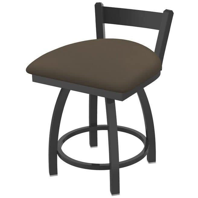 821 Catalina 18" Low Back Swivel Vanity Stool with Pewter Finish and Canter Earth Seat
