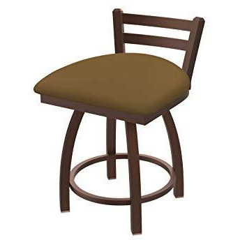 411 Jackie 18" Low Back Swivel Vanity Stool with Bronze Finish and Canter Saddle Seat