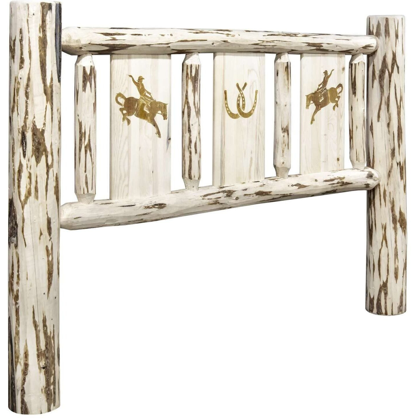 Montana Woodworks Bronc Design Laser Engraved Headboard in Ready Finish (Cal King 76 in. W x 6 in. D x 47 in. H (lbs.))