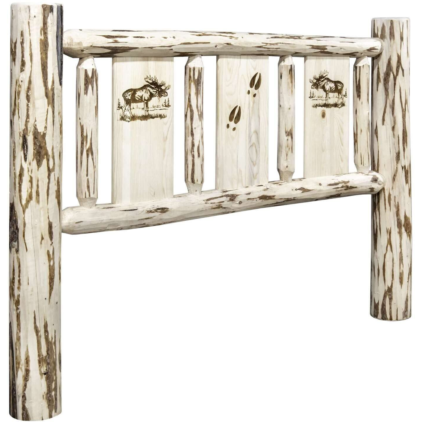 Montana Woodworks Moose Design Laser Engraved Headboard in Ready Finish (Queen 66 in. W x 6 in. D x 47 in. H (lbs.))