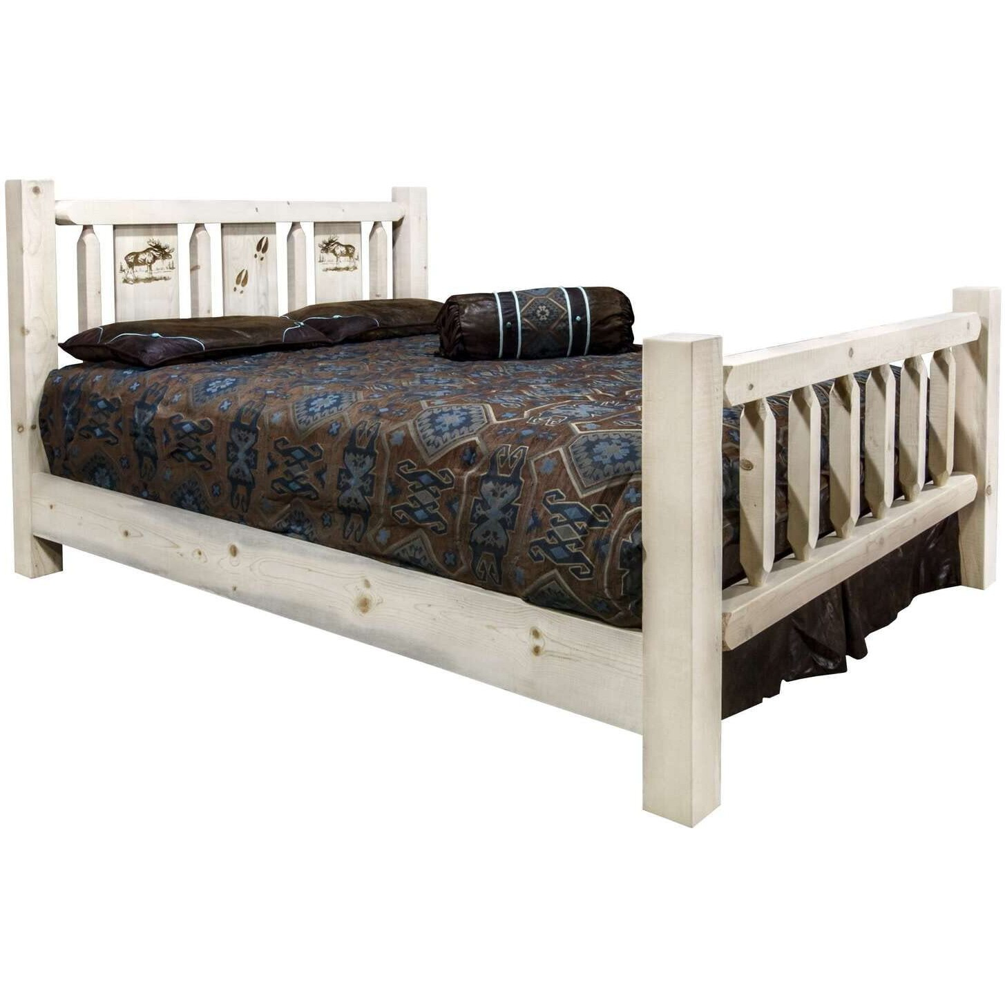 Montana Woodworks Moose Design Laser Engraved Bed (Twin 87 in. L x 46 in. W x 47 in. H (169 lbs.))