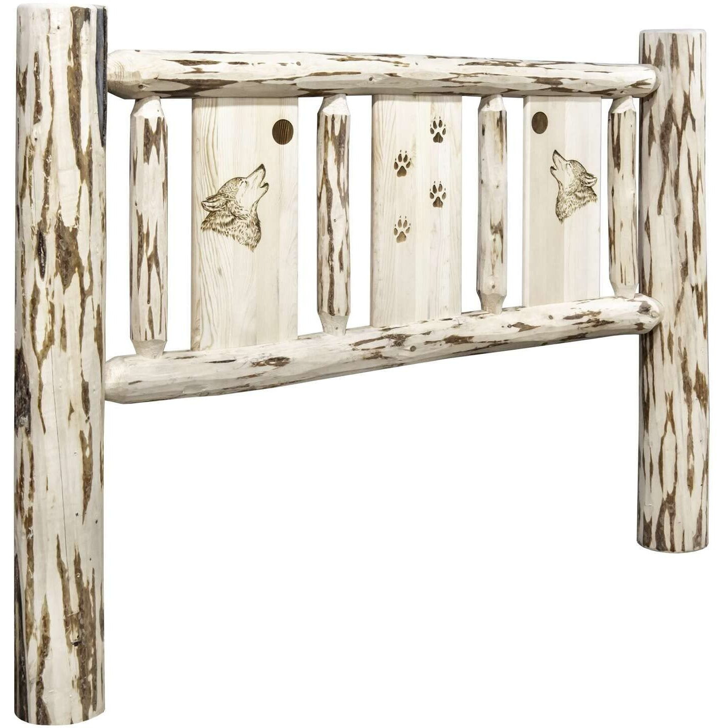 Montana Woodworks Wolf Design Laser Engraved Headboard in Ready Finish (Queen 60 in. W x 6 in. D x 47 in. H (lbs.))