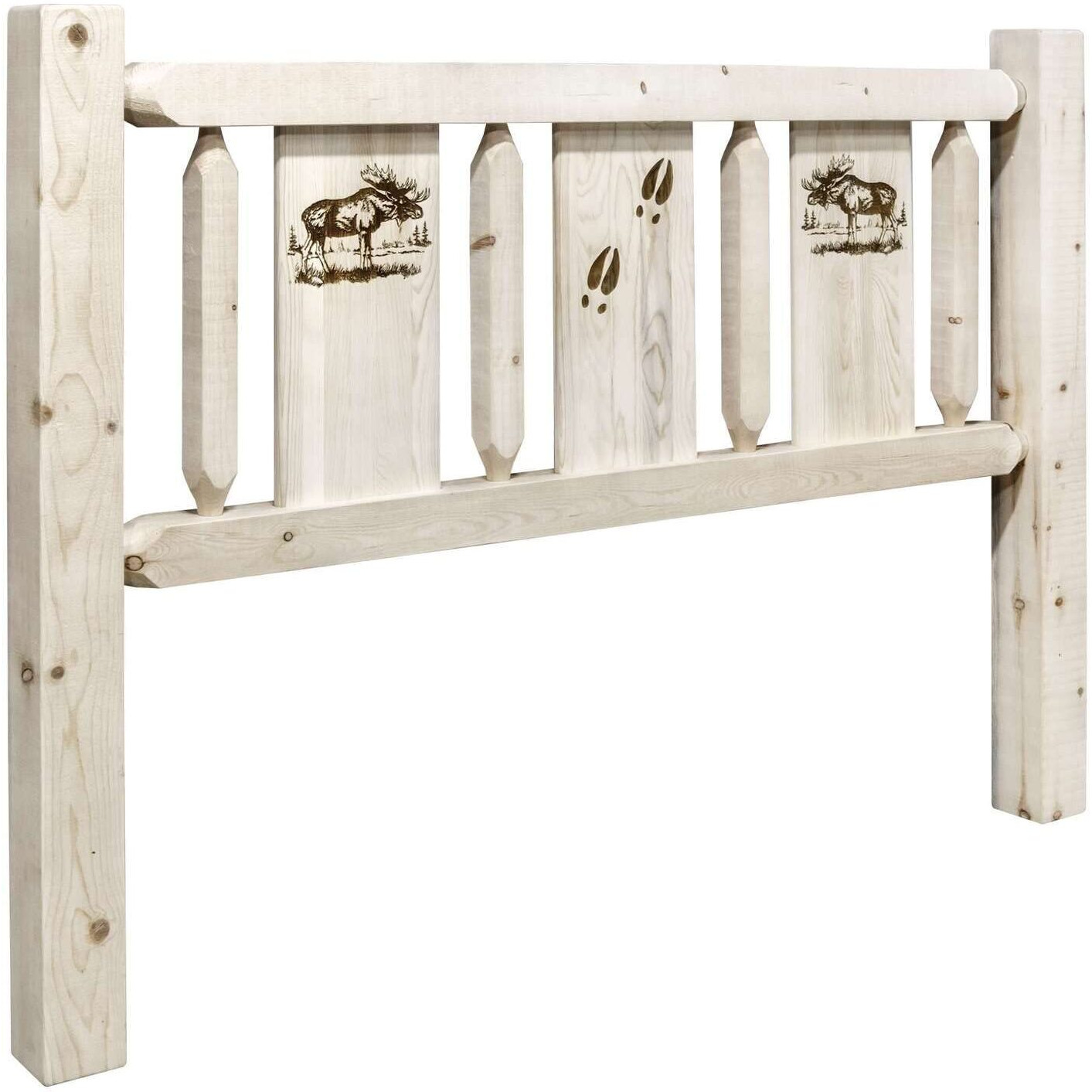 Montana Woodworks Moose Design Laser Engraved Headboard in Ready to Finish (Cal King 76 in. W x 5 in. D x 47 in. H (lbs.))