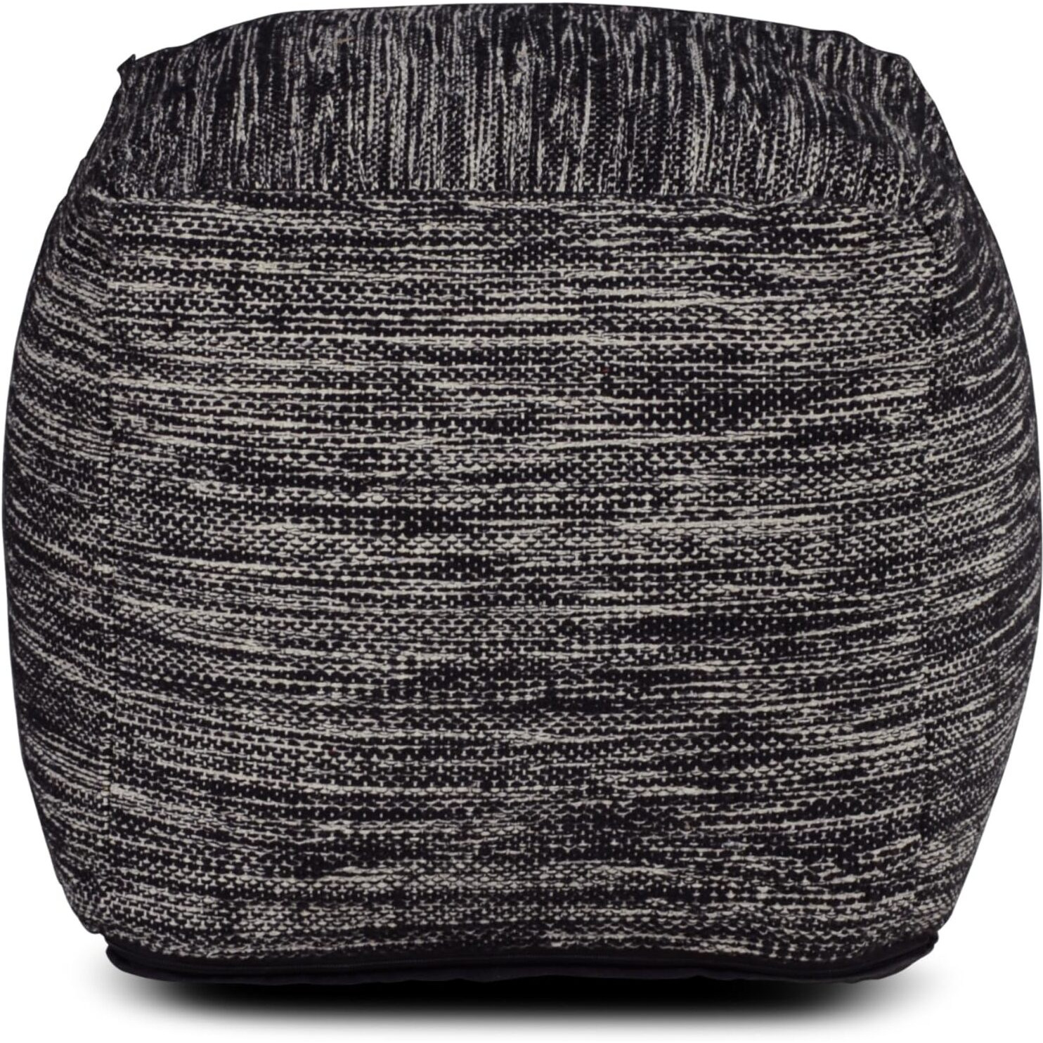 Steve Silver Co Omari Square Handwoven Pouf, Living Room, Bedroom and Kids Room, Footstool, Seating/Ottoman, Contemporary Design, Midnight Pattern, 18'' L x 18'' W x 18'' H, Black