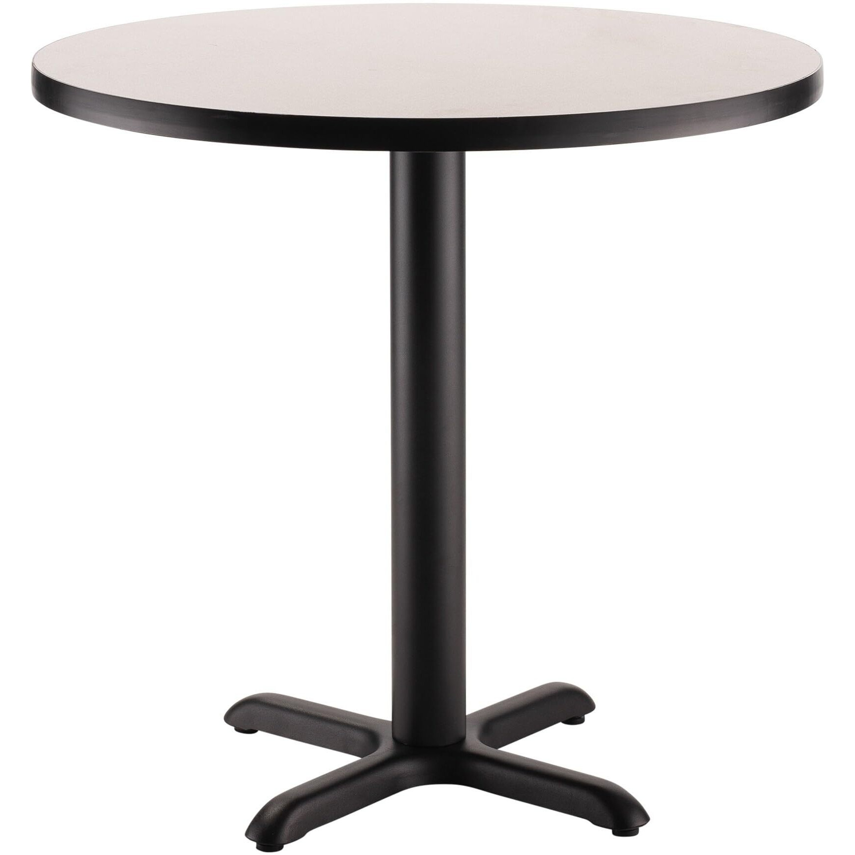 National Public Seating, Cafe Table, 36x36x30 Round &quotX" Base, Height 30 in, Model CT13636XDPBTMGY