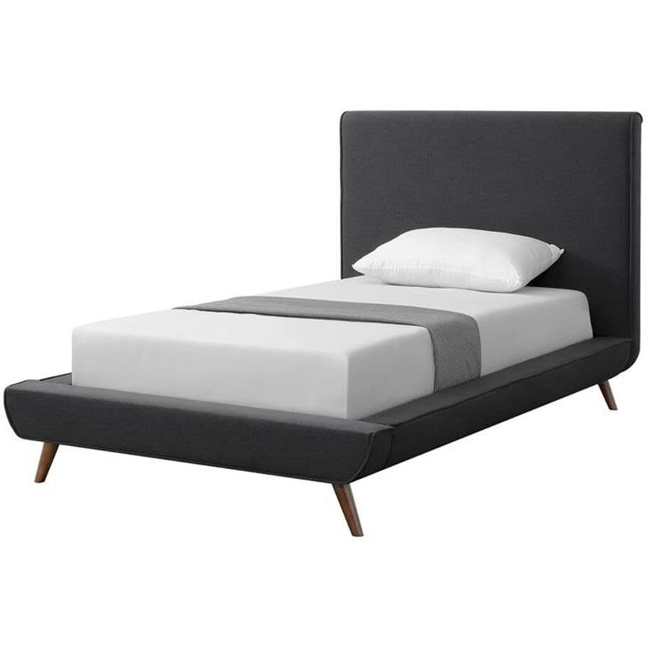Loft Lyfe LBD142-03CLT-UE Posh Living Lyle Linen Platform Twin Size Bed44 Charcoal - 50 x 85.8 x 45.3 in.