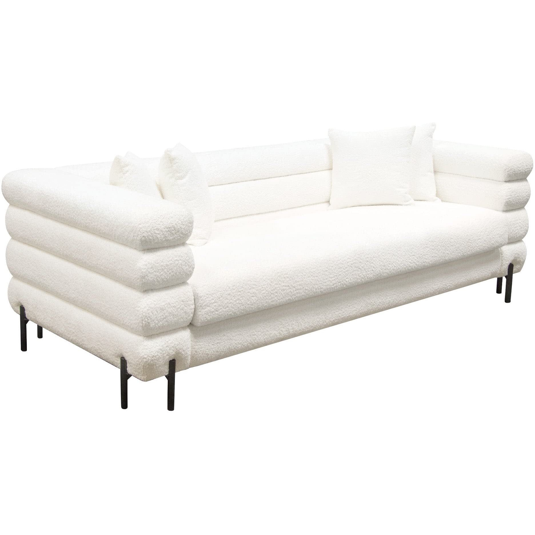 Vox Sofa with Black Metal Legs in White
