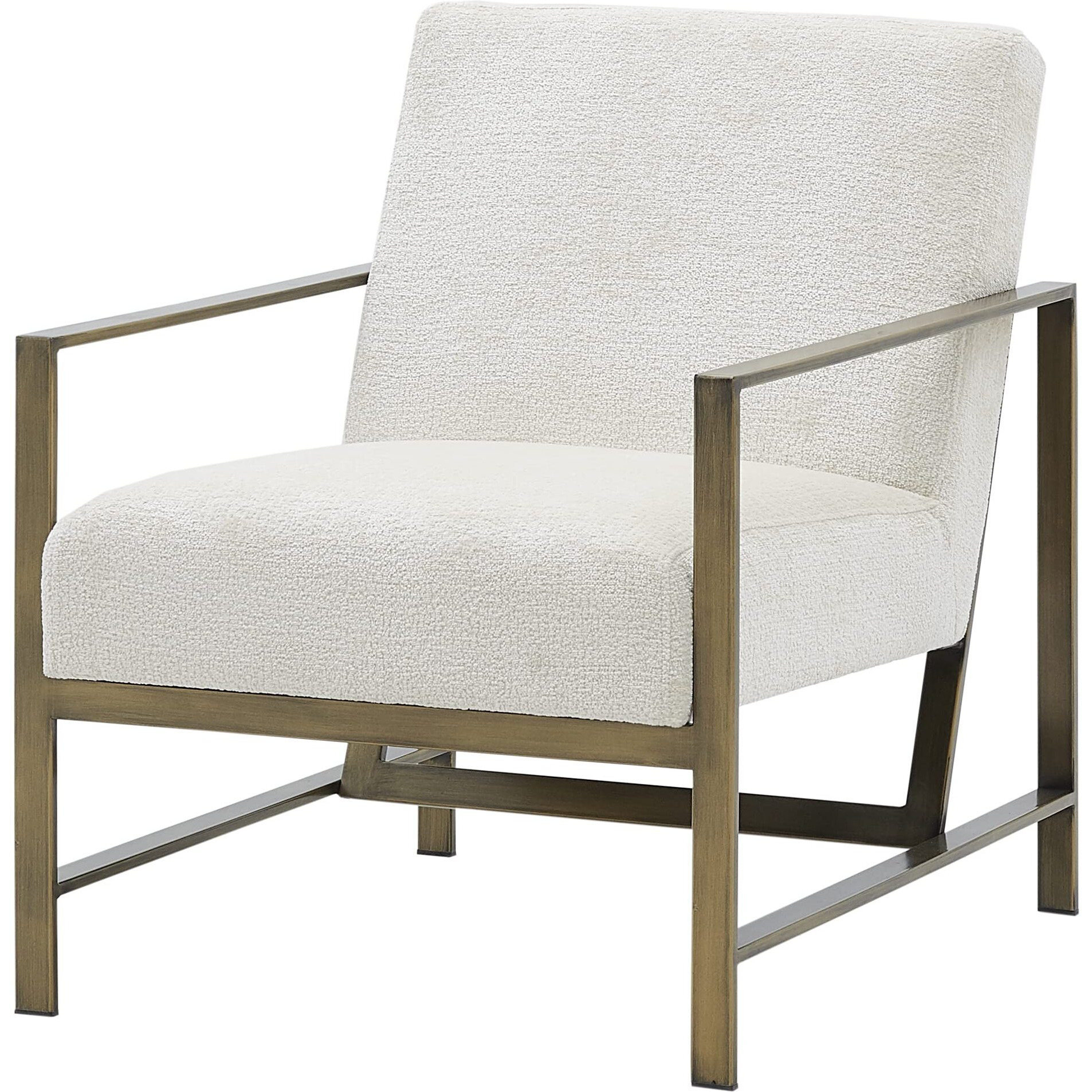 npd furniture and more Francis Fabric Arm Accent Chair, Cream
