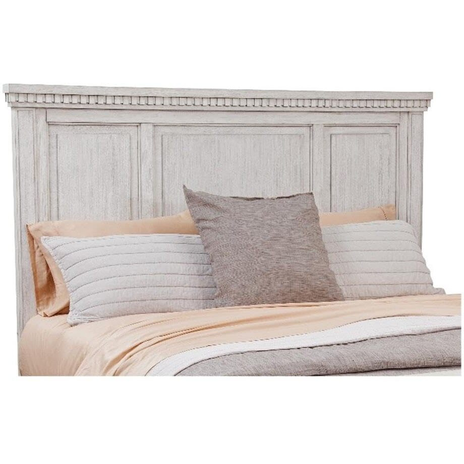 American Woodcrafters Salter Path Wood Queen Panel Headboard in Oyster White