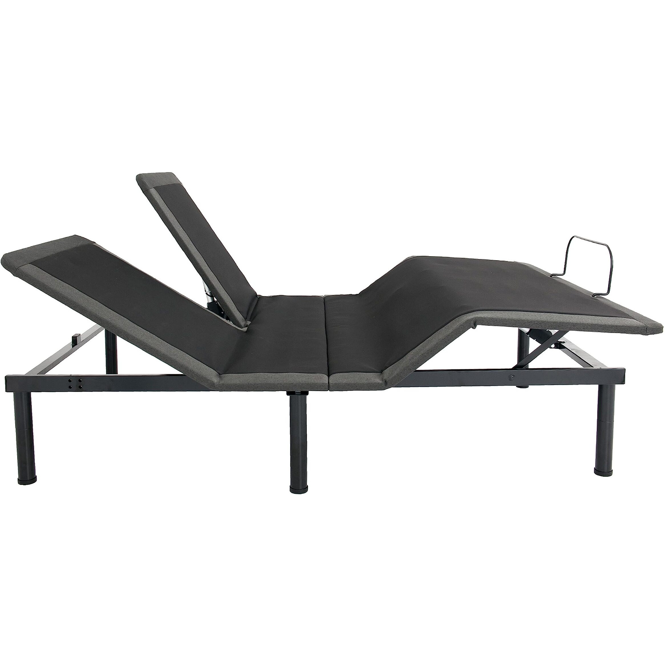 Bridgevine Home Split Flex Head Adjustable Bed Base Frame, Individual Head Incline on Either Side, Wireless Remote and Voice-Activated Controls, Queen Size