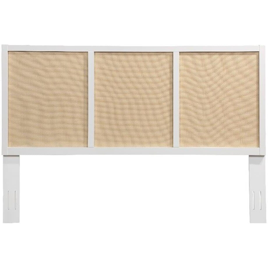Comfort Pointe Bayport Cane and White Wood King Size Headboard